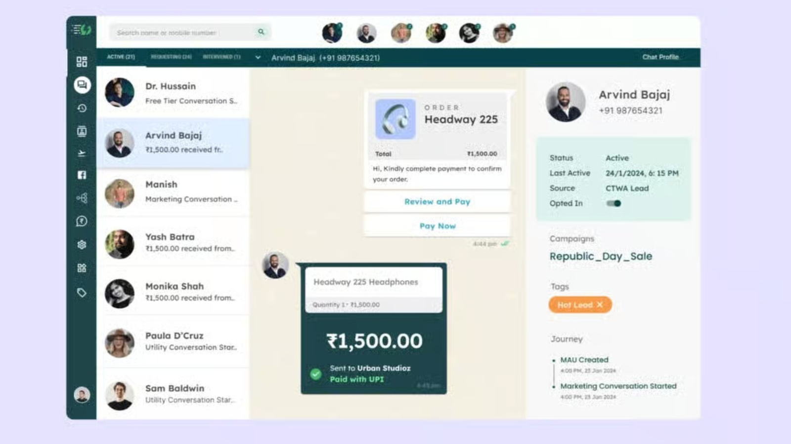 WhatsApp customer messaging and campaign management